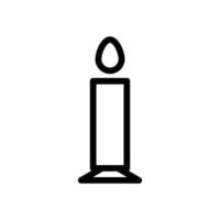 Candle icon line isolated on white background. Black flat thin icon on modern outline style. Linear symbol and editable stroke. Simple and pixel perfect stroke vector illustration