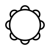 Tambourine icon line isolated on white background. Black flat thin icon on modern outline style. Linear symbol and editable stroke. Simple and pixel perfect stroke vector illustration