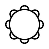 línea de icono de pandereta aislada sobre fondo blanco. icono negro plano y delgado en el estilo de contorno moderno. símbolo lineal y trazo editable. ilustración de vector de trazo simple y perfecto de píxeles