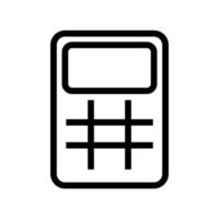 Calculator icon line isolated on white background. Black flat thin icon on modern outline style. Linear symbol and editable stroke. Simple and pixel perfect stroke vector illustration