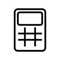 Calculator icon line isolated on white background. Black flat thin icon on modern outline style. Linear symbol and editable stroke. Simple and pixel perfect stroke vector illustration