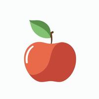 minimalist icon illustration of red apple fruit vector