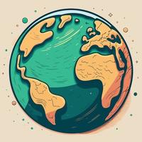 globo terráqueo en el espacio continentes y océanos vector