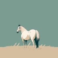hermoso caballo adulto de pie libre en un campo vector