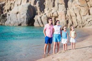 Young beautiful family on vacation in Europe photo