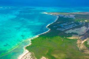 Beautiful perfect view of exotic islands from aircraft photo