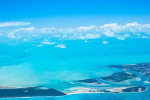 Beautiful perfect view of exotic islands from aircraft photo