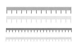 Measuring scale, 10 centimeters, cm chart, different markup for rulers. Vector illustration in flat style isolated on white background.