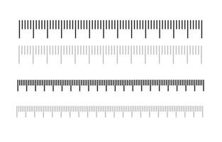 Measuring scale, 10 centimeters, cm chart, different markup for rulers. Vector illustration in flat style isolated on white background.