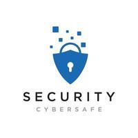 Creative technology digital cyber security logo template design with modern shield and key protection concept. Logo for business, digital and technology. vector