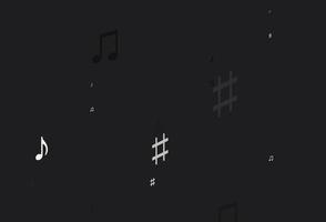 Light Black vector backdrop with music notes.