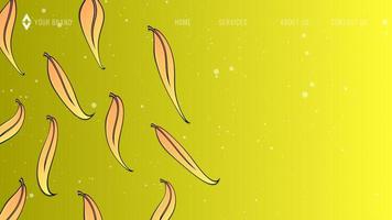 Yellow web design Autumn background design with leaf and botanical leaves for website template vector