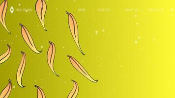 Yellow web design Autumn background design with leaf and botanical leaves for website template vector