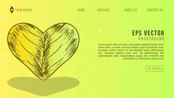 Yellow web design Autumn background design with leaf and botanical leaves for website template vector