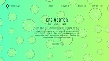 Green lemon and lime lemonade web template. Lemonade green seamless website background. vector