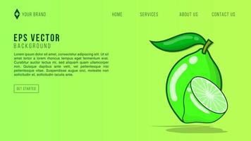 Green lemon and lime lemonade web template. Lemonade green seamless website background. vector