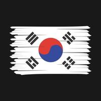 ilustración de vector de diseño de pincel de bandera de corea del sur