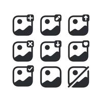 gallery set icon simple design vector