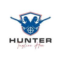 bird hunter vector illustration logo design