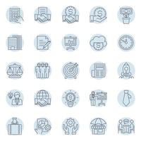 Circle outline icons for Business. vector