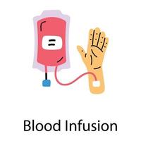 infusión de sangre de moda vector