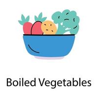 Trendy Boiled Vegetables vector