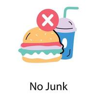 Trendy No Junk vector