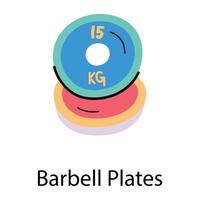 Trendy Barbell Plates vector