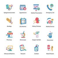 Bundle of Healthcare Hand Drawn Icons vector