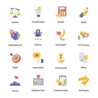 Set of Admin Services Flat Icons vector