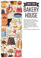 Bakery house, shop selling freshly baked pastry vector