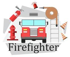 brigada de bomberos y equipo para siniestros vector