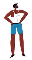 Active male character wearing sportive clothes vector