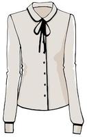 Women blouse with decorative ribbon adornment vector