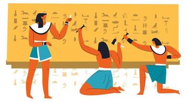Egyptian ancient writing and science development vector