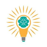 Lamp education icon logo design vector