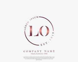 Initial LO Feminine logo beauty monogram and elegant logo design, handwriting logo of initial signature, wedding, fashion, floral and botanical with creative template vector