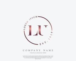 Initial LU Feminine logo beauty monogram and elegant logo design, handwriting logo of initial signature, wedding, fashion, floral and botanical with creative template vector