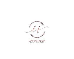 Initial LF Feminine logo beauty monogram and elegant logo design, handwriting logo of initial signature, wedding, fashion, floral and botanical with creative template vector