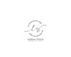Initial LG Feminine logo beauty monogram and elegant logo design, handwriting logo of initial signature, wedding, fashion, floral and botanical with creative template vector