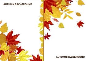 Autumn background, fall season frame with leaf vector