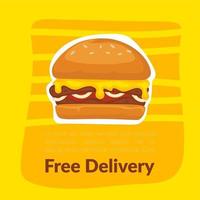 Free delivery of street food and fast meals vector