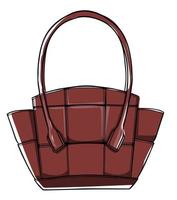 Fashionable leather handbag with rounded handle vector