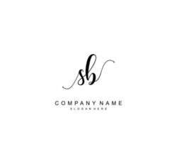 monograma de belleza sb inicial y diseño de logotipo elegante, logotipo de escritura a mano de firma inicial, boda, moda, floral y botánica con plantilla creativa. vector