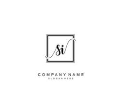 Initial SI beauty monogram and elegant logo design, handwriting logo of initial signature, wedding, fashion, floral and botanical with creative template. vector