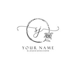 monograma de belleza sj inicial y diseño de logotipo elegante, logotipo de escritura a mano de firma inicial, boda, moda, floral y botánica con plantilla creativa. vector
