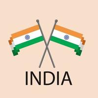 bandera y mapa del país de la india. vectores