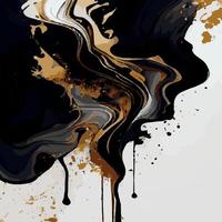 diseño de textura de mármol, superficie de mármol de oro negro colorido, líneas curvas, diseño de fondo abstracto brillante - vector