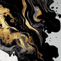 Marble texture design, colorful black gold marble surface, curved lines, bright abstract background design - Vector