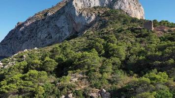 Ifach rock in Calpe resort town. Spain video